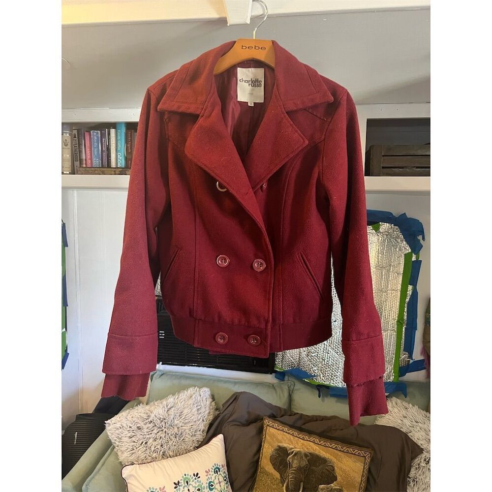 Charlotte Russe Women's Red Peacoat Jacket Other Size L